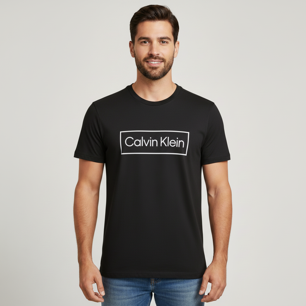 CALVIN KLEIN MEN T-SHIRT BOX LOGO 1 CALVIN KLEIN MEN T-SHIRT BOX LOGO