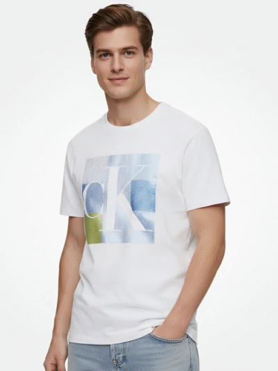 CALVIN KLEIN MEN T-SHIRT BOX DOTTED MONOGRAM LOGO