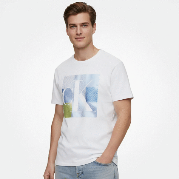 CALVIN KLEIN MEN T-SHIRT BOX DOTTED MONOGRAM LOGO