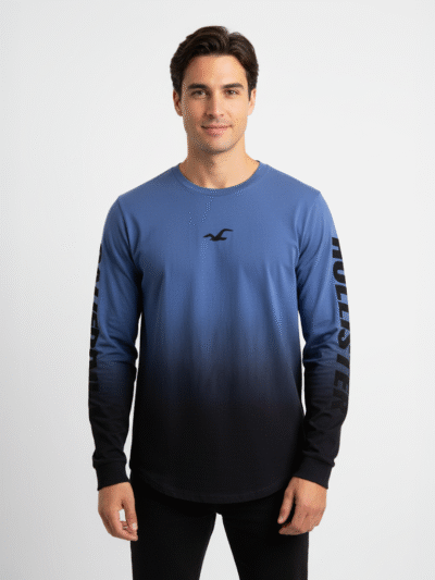 HOLLISTER MEN LONG SLEEVE SWEATSHIRT CURVED HEM