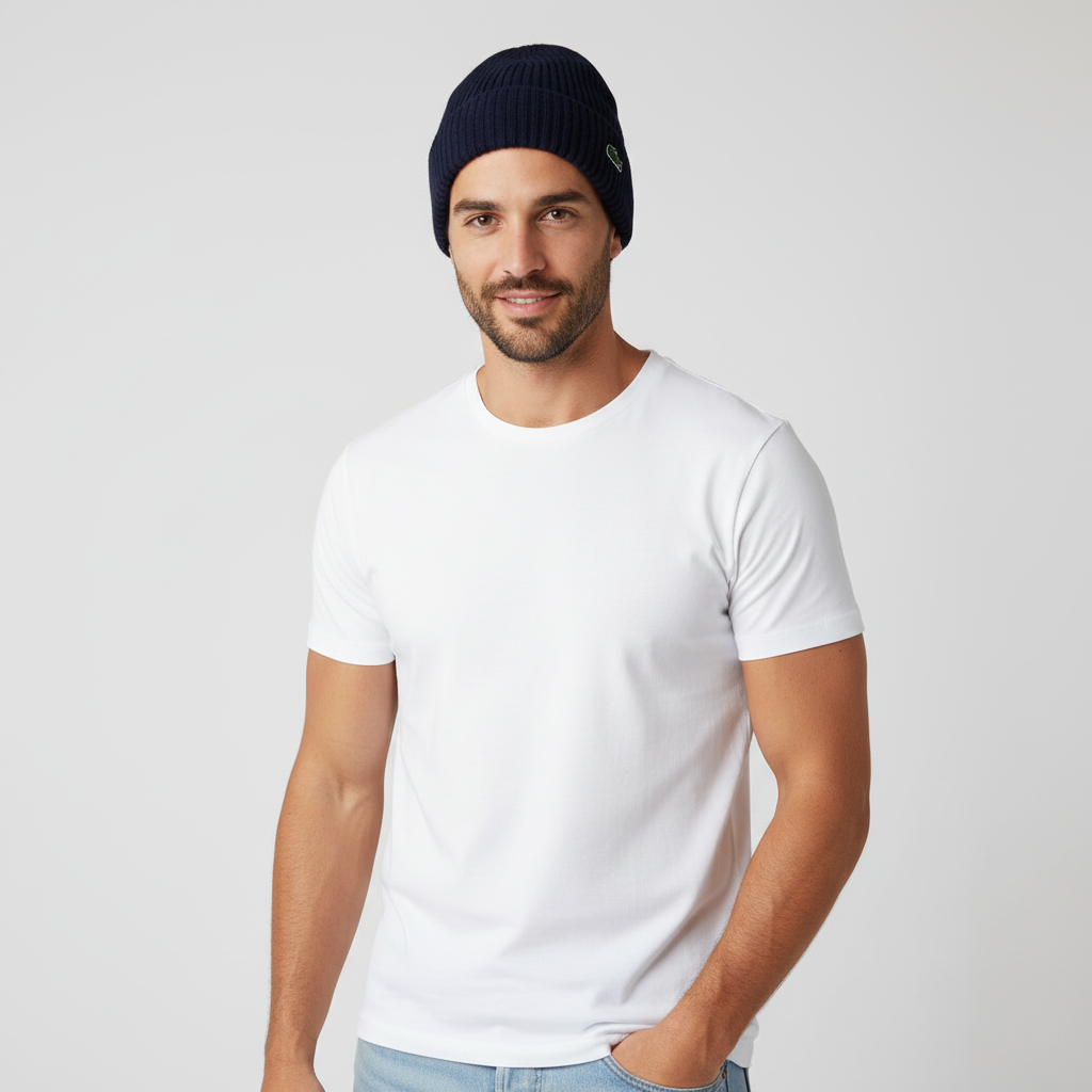 Lacoste Men’s Green Crocodile Ribbed Wool Beanie 1 Lacoste Men’s Green Crocodile Ribbed Wool Beanie