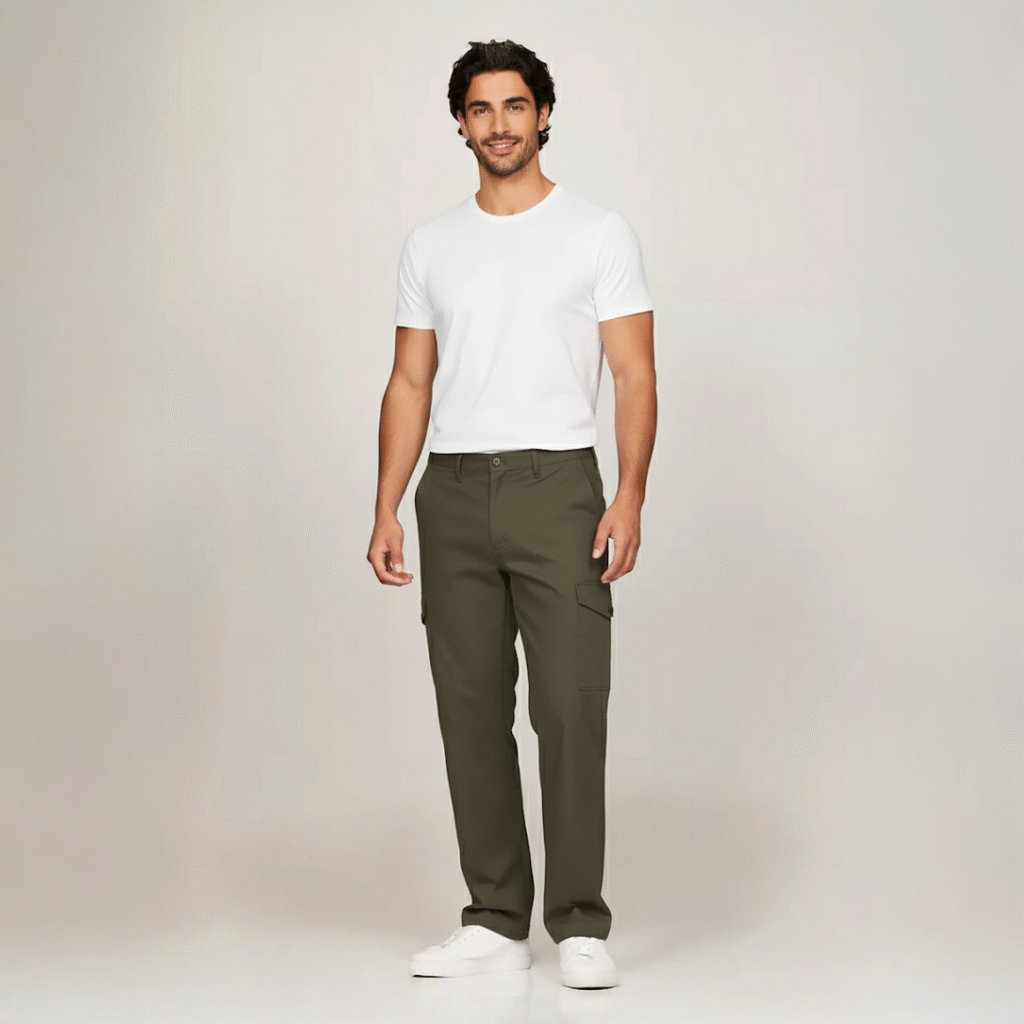TOMMY HILFIGER MEN'S CARGO CHINO RELAXED STRETCH PANTS
