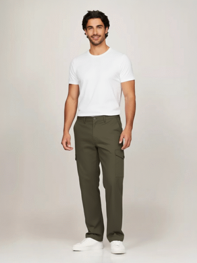 TOMMY HILFIGER MEN'S CARGO CHINO RELAXED STRETCH PANTS