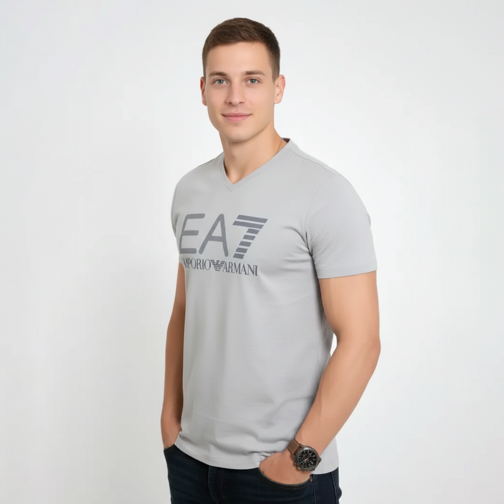 EMPORIO ARMANI MEN'S T-SHIRT BIG DOTTED BRAND LOGO 1 EMPORIO ARMANI MEN'S T-SHIRT BIG DOTTED BRAND LOGO