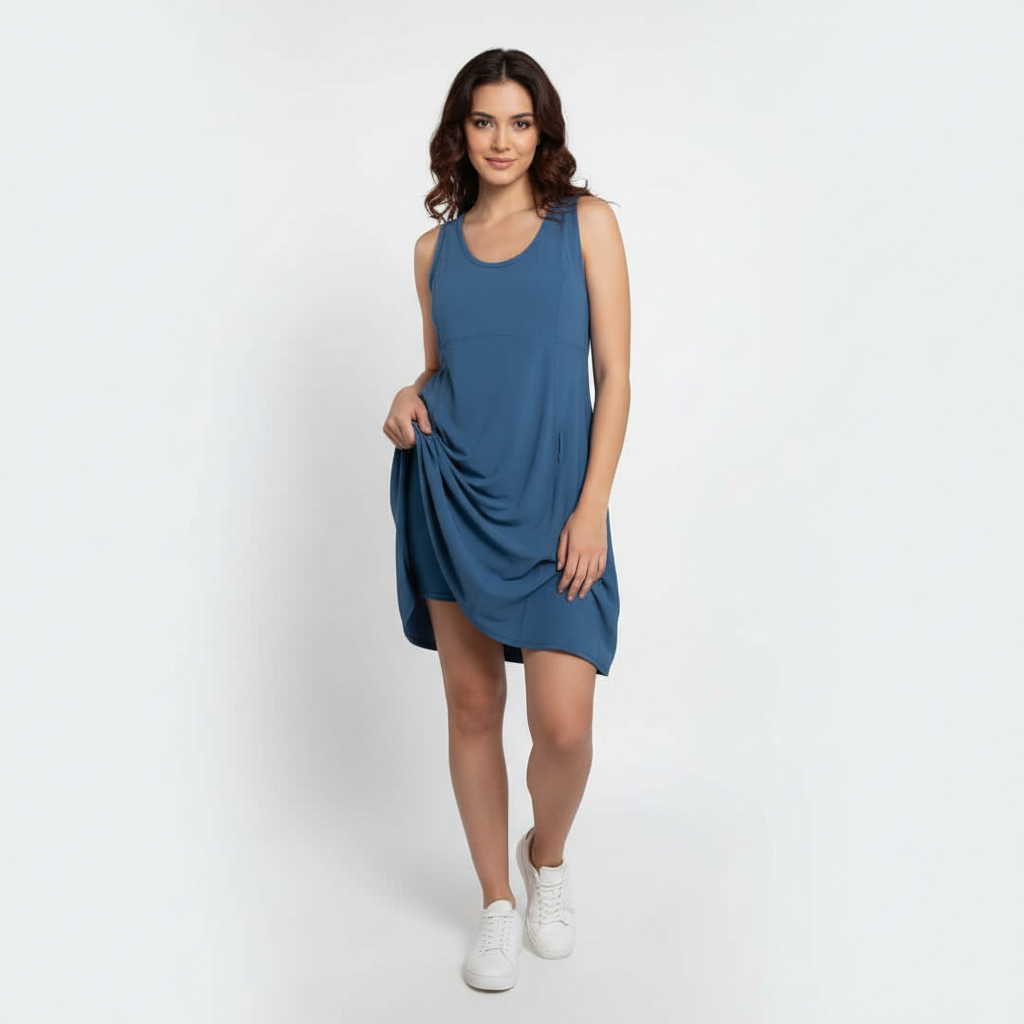 Lole Women's Active Dress in Blue 2 Lole Women's Active Dress in Blue - Image 2