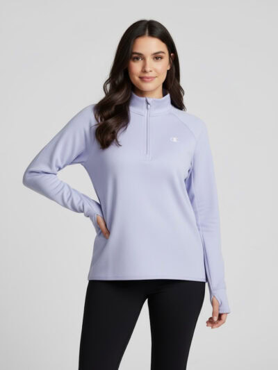 Champion Women Half Zipped Sports Sweatshirt