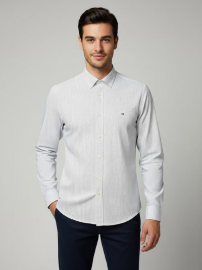 Tommy Hilfiger Mens Buttoned Long Sleeve - Dotted