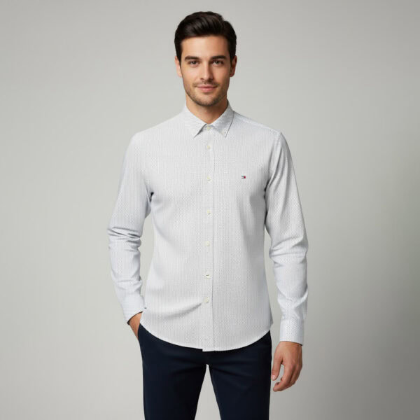 Tommy Hilfiger Mens Buttoned Long Sleeve - Dotted