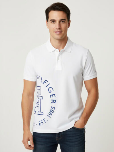 Tommy Hilfiger Mens Polo Shirt Regular Fit Graphic Print