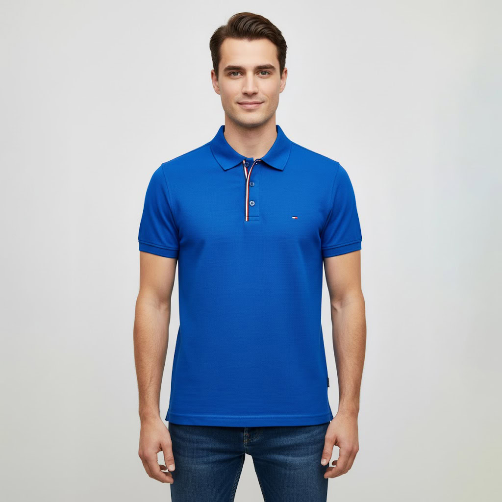 Tommy Hilfiger Mens Tommy Striped Polo - Slim Fit Wicking 1 Tommy Hilfiger Mens Tommy Striped Polo - Slim Fit Wicking