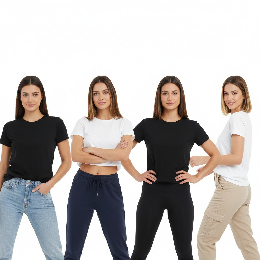 Bench Women 4 Packs Crew Neck Shirt 1 Bench Women 4 Packs Crew Neck Shirt