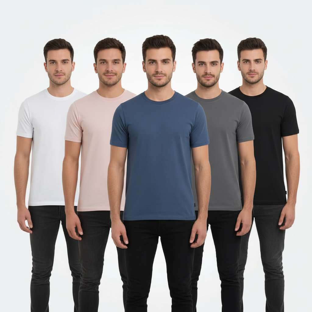 Holllister Men 5 Packs Crew Neck Tshirt 1 Holllister Men 5 Packs Crew Neck Tshirt
