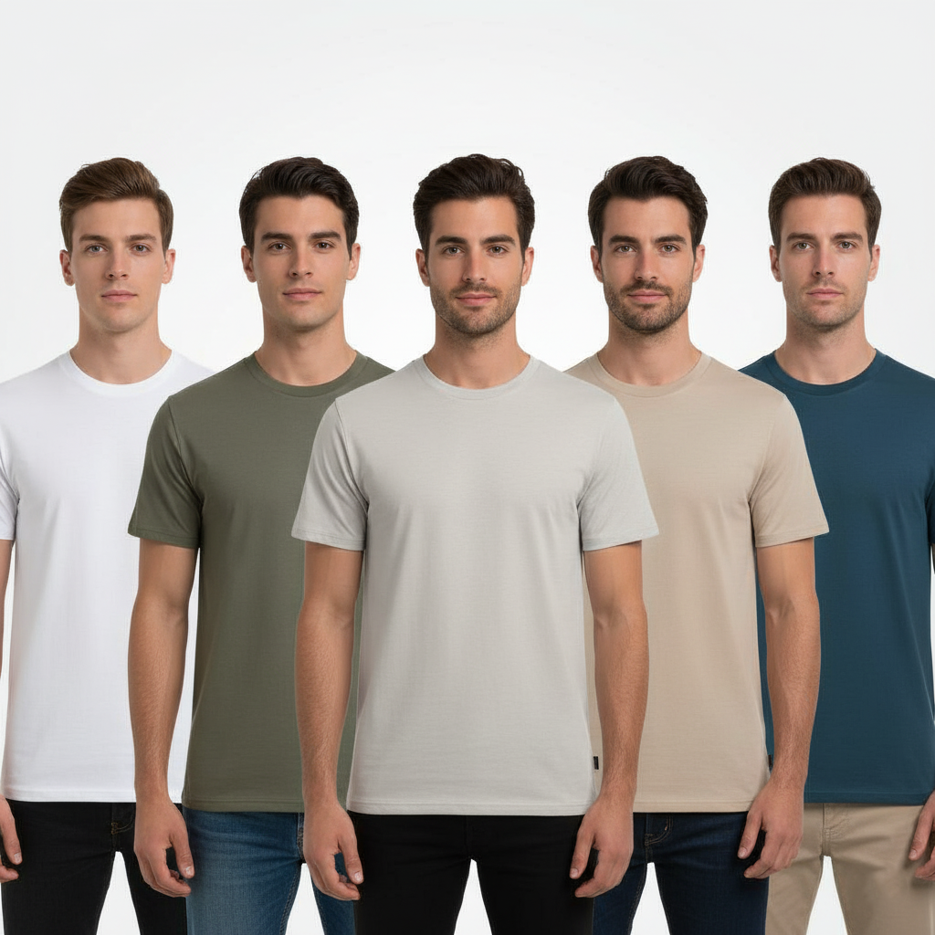 Holllister Men 5 Packs Crew Neck Tshirt 1 Holllister Men 5 Packs Crew Neck Tshirt