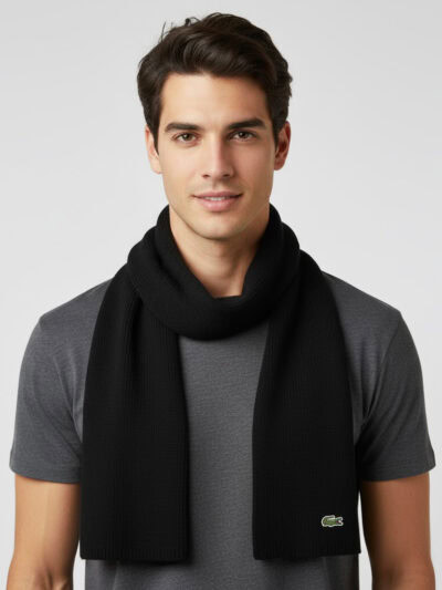 LACOSTE MEN SCARF BLACK