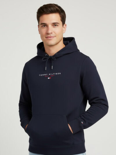 TOMMY HILFIGER MEN'S HOODIE SMALL FLAG LOGO