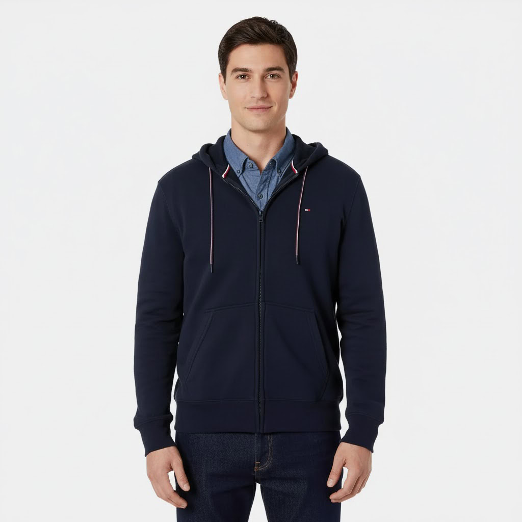 Tommy Hilfiger Men's Small Flag Logo Hoodie 1 Tommy Hilfiger Men's Small Flag Logo Hoodie
