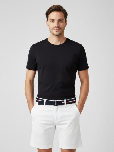 TOMMY HILFIGER MEN BELTED CHINO SHORTS 9" INSEAM