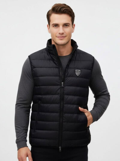 EA7 Emporio Armani Padded Logo Plaque Gilet Jacket