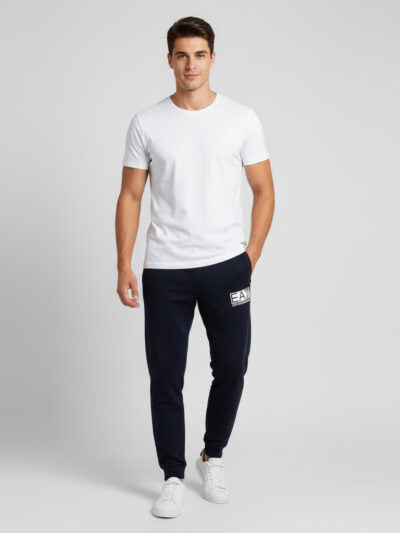 EA7 EMPORIO ARMANI SWEATPANTS TROUSER MONOGRAM LOGO
