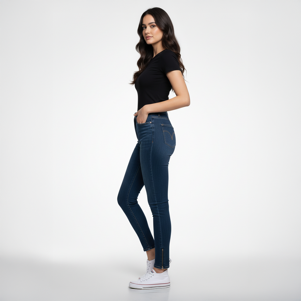 Calvin Klein Women's High Rise Skinny Ankle Zip Jeans 2 Calvin Klein Women's High Rise Skinny Ankle Zip Jeans - Image 2