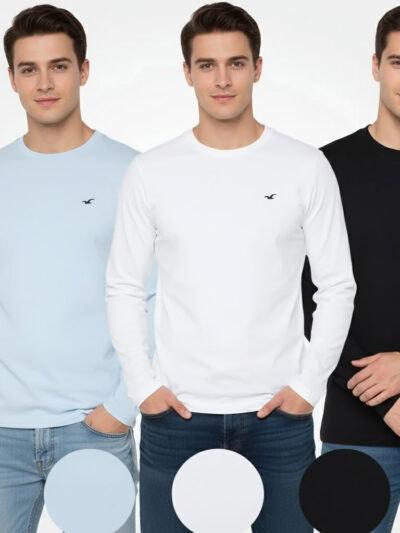 HOLLISTER MEN 3 PACK LONG SLEEVE SWEATSHIRT