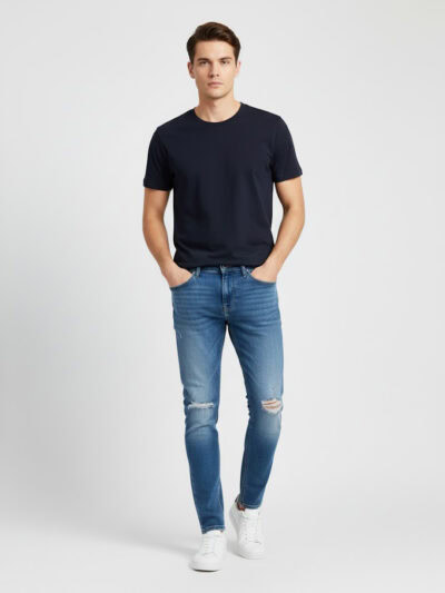TOMMY JEANS MEN STRETCH SLIM TATTERED