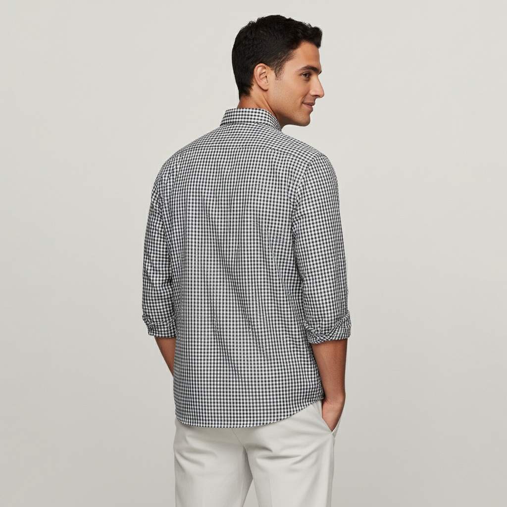 Tommy Hilfiger Mens Buttoned Long Sleeve-Checkered 2 Tommy Hilfiger Mens Buttoned Long Sleeve-Checkered - Image 2