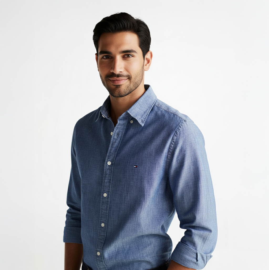 Tommy Hilfiger Men Denim Long Sleeve 2 Tommy Hilfiger Men Denim Long Sleeve - Image 2