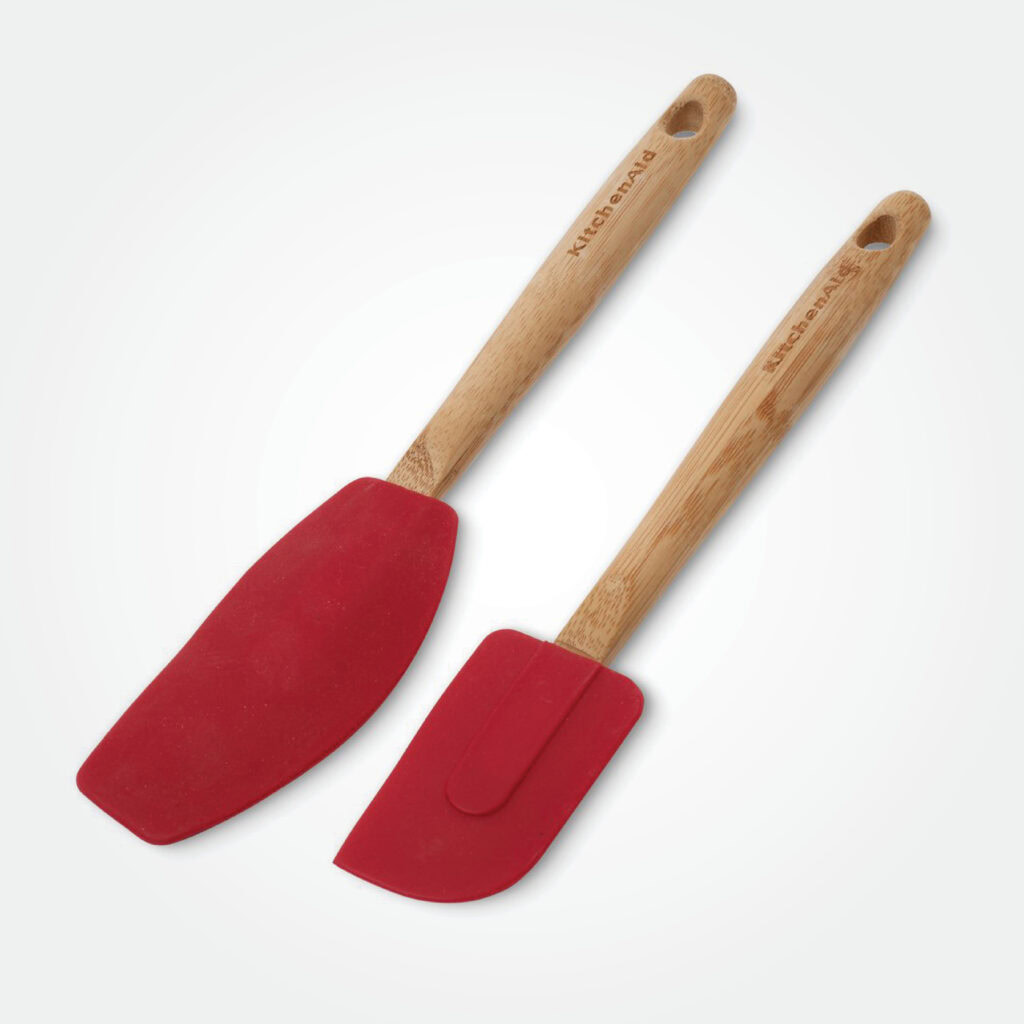 KitchenAid 2pc Silicone Spatula Set with Bamboo Handles