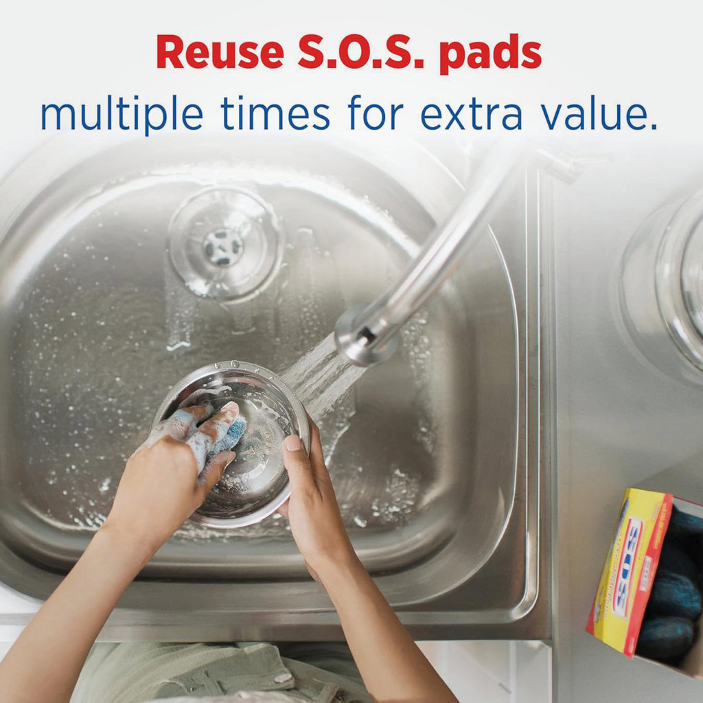 S.O.S Steel Wool Soap 10 Pads 5 S.O.S Steel Wool Soap 10 Pads - Image 5